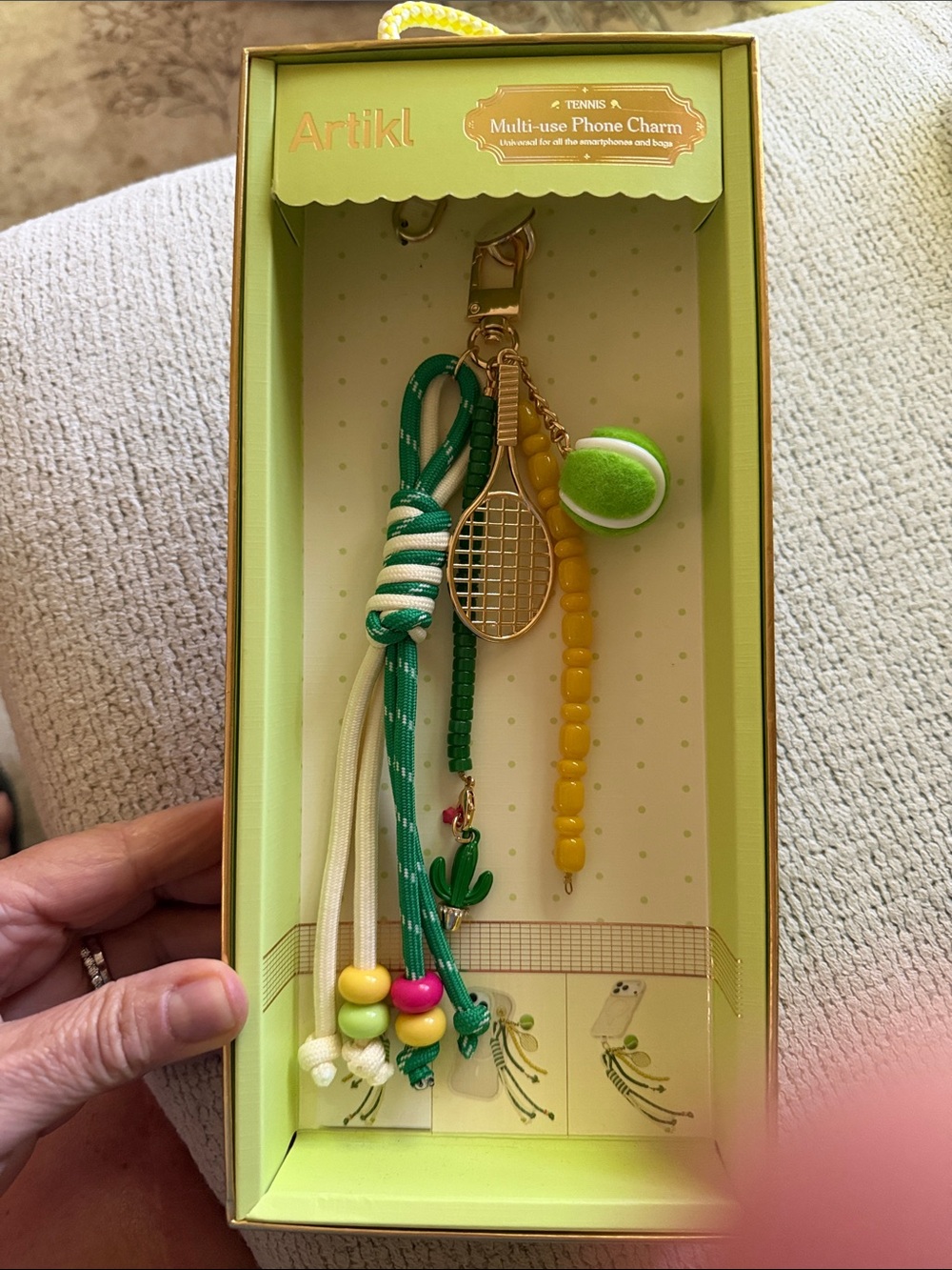 Green & Yellow Tennis Multi-Use Phone Charm